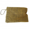 Pochette Marrakech toile de jute pompons gris