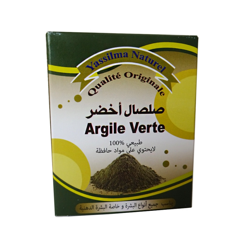 Argile Verte du Maroc en fine poudre // Peaux mixtes et Peaux grasses
