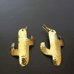 Boucles d'oreilles cactus en laiton