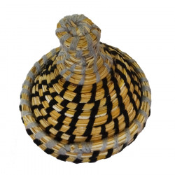 Corbeille en palmier et tissage Berbère 