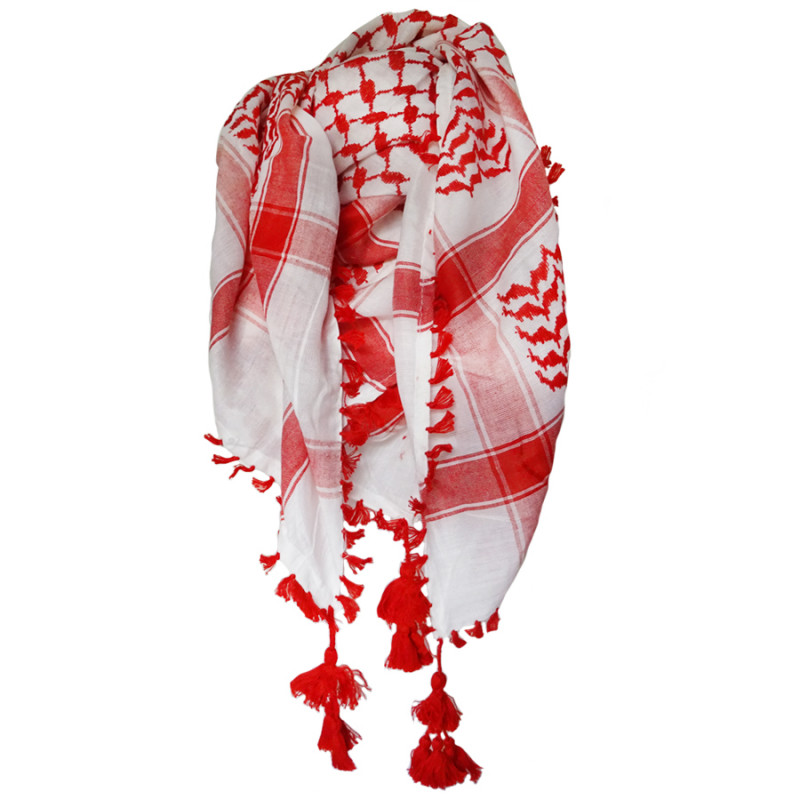 Foulard keffieh palestinien shemagh noir et blanc, rouge et blanc