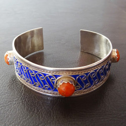 Bracelet Berbère en argent émailé