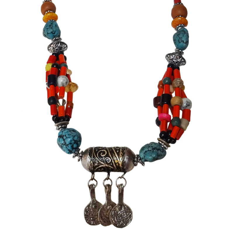 Collier de style Berbère ancien et traditionnel