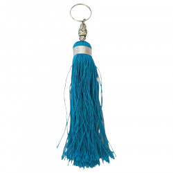 Porte-clé pompon Bleu passementerie