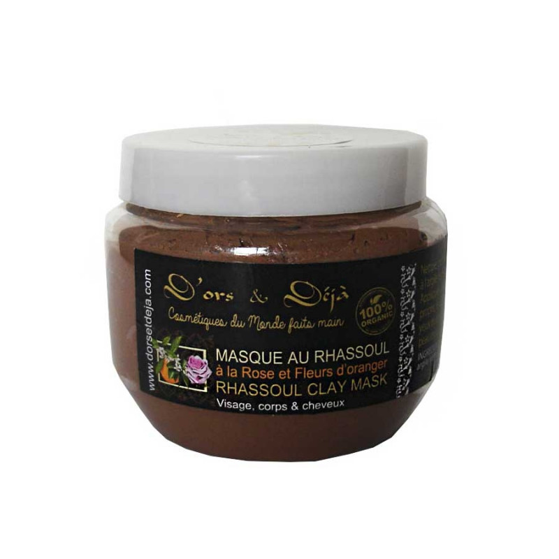 Masque au Rhassoul, Rose et Fleur d'Oranger 